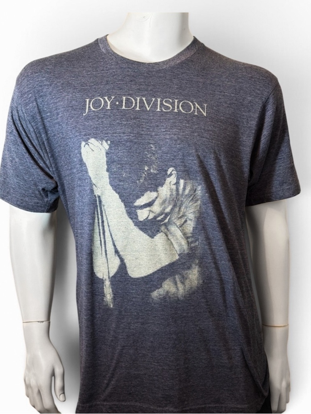 Joy Division Ian Curtis Graphic Shirt Size XL Heather Blue Tultex Tee